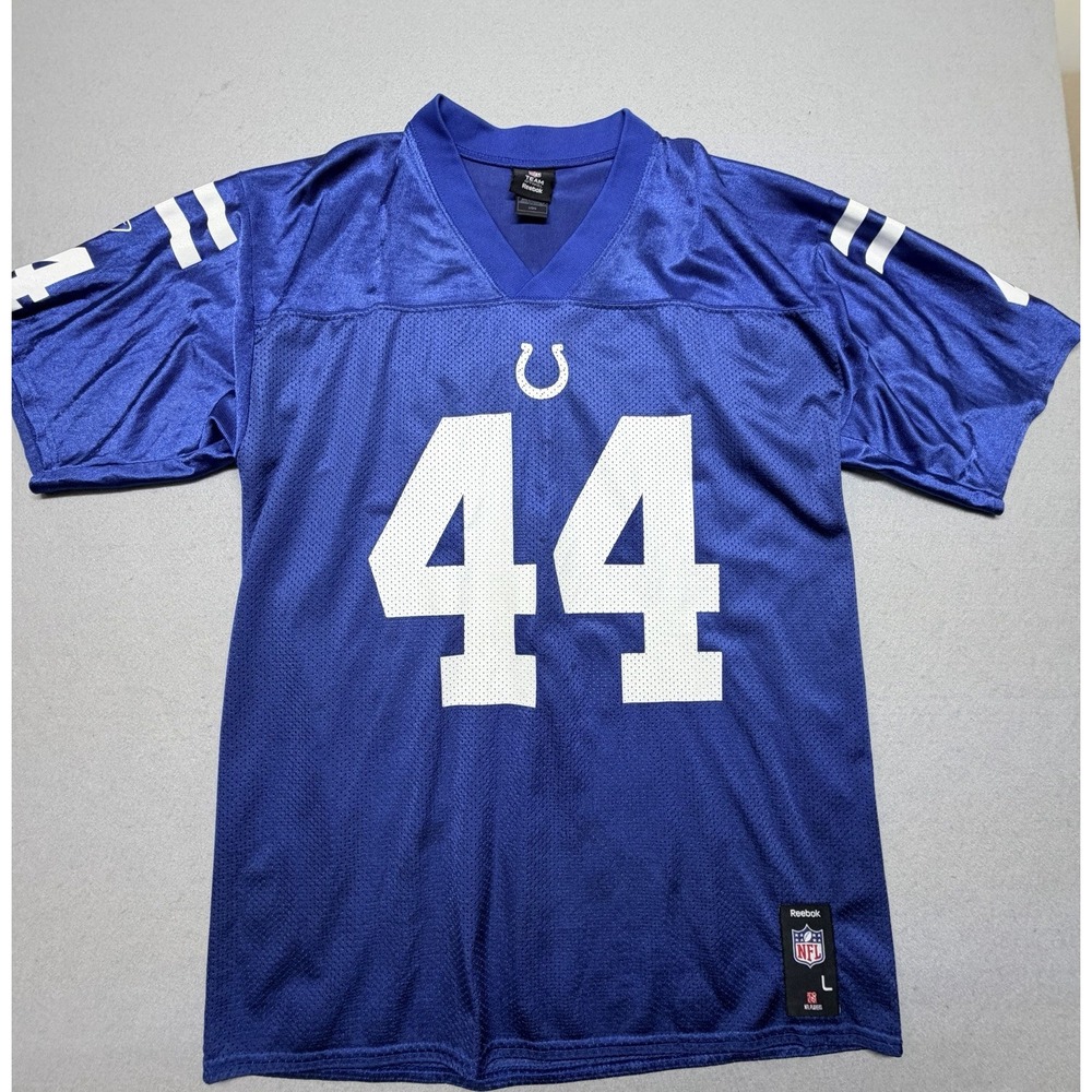 Indianapolis Colts #44 Reebok NFL Team Apparel Blue Jersey Men's Large